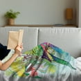 thumbnail image 3 of Parrot Soft Flannel Fleece Blanket, Faded Flowers and Love Parrots Botanical Flora with Romantic Orchids Wings Boho Art, Cozy Plush for Indoor and Outdoor Use, 50" x 60", Multicolor, by Ambesonne, 3 of 5