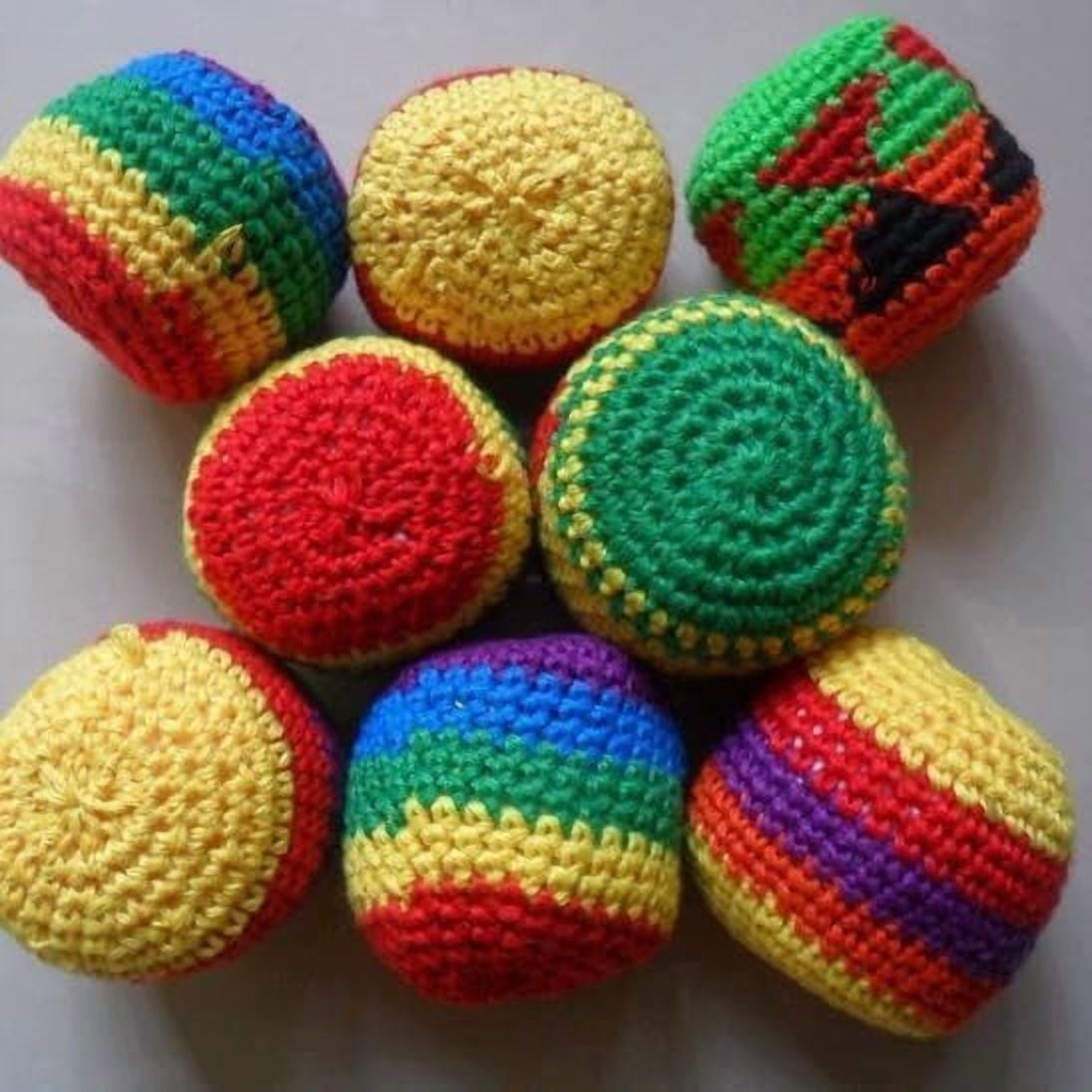 Guvpev 12Pcs Hand-Made Knitted Footbag Sack Set, Random Style, 2026 Upgraded Assorted Hacky Bags, Crochet Kick Balls Fidget Toys for Outdoor Party Game, Party Favors & Hand Exercise