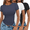 Black/White/Dark Blue, variant on Women Short Sleeve Shirts Lightweight Basic Tops Ribbed Knit Outfit Tees Crew Neck T-Shirts Work Out Blouse Khaki + Brown + Black