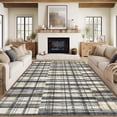 thumbnail image 2 of Hasoo Washable Area Rug 5' x 7' Rugs for Dining Room Modern Plaid Geometric Pattern Carpet, Blue, 2 of 6