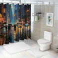 thumbnail image 7 of PIKWEEK Men's Bathroom Shower Curtain Urban Graffiti Art Abstract Picture Shower Curtain Personalized Shower Curtain Street Modern City Male Shower Curtain Multiple Sizes with Hooks White, 7 of 7