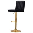 thumbnail image 1 of Best Master Tabourets de Bar Pivotants en Velours Noir/or Yucca (Lot de 2), 1 of 2