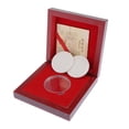 thumbnail image 2 of Caja de de almacenamiento con 1 cápsula de plástico para monedas, protección de recolección de monedas conmemorativa para monedas de 40 mm (4.0 Zulema Contenedor de monedas de madera, 2 of 7
