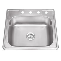 Drop-In 25 in. Single Bowl 20 Ga. Stainless Steel Kitchen Sink