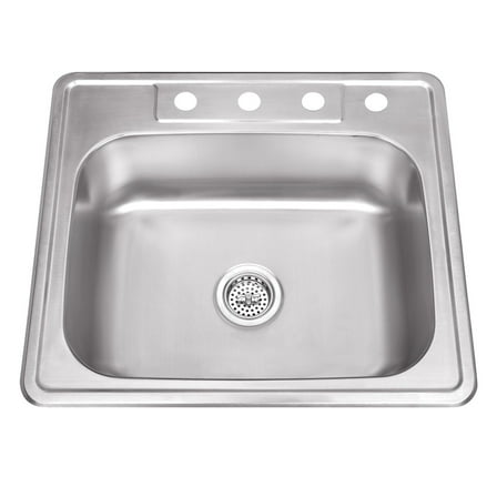 Drop-In 25 in. Single Bowl 20 Ga. Stainless Steel Kitchen Sink