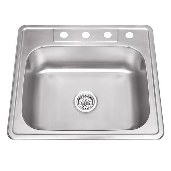 Drop-In 25 in. Single Bowl 20 Ga. Stainless Steel Kitchen Sink