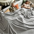 thumbnail image 4 of ROSEKIND Striped Blanket, Premium Faux Fur Touch Ribbed Throw for Sofa and Bed, Cozy Gift for Adults and Friends, 40''x60'', Silver Cloud, 4 of 8
