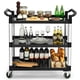 thumbnail image 5 of Carrito de Plástico de Utilidad Costway con 3 Estantes Negro + Plateado, 5 of 5