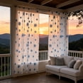 thumbnail image 6 of Floral Print Outdoor Sheer Curtain 39.37x78.74 Inch Rod Pocket Light Filtering Patio Privacy Curtain Panel For Backyard Garden Gazebo, 6 of 6