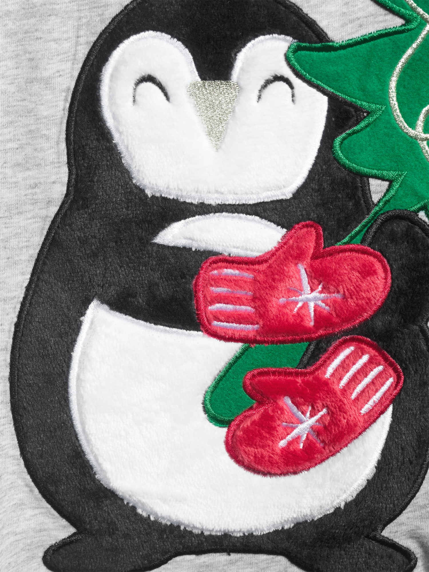 Holiday Time Men's and Men's Big and Tall Matching Family Pajamas Penguin Top and Pants Set, 2-Piece, Sizes S-3X