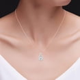 thumbnail image 7 of 6.5MM Round Cut Lab Created Moissanite Diamond Teardrop Halo Pendant Necklace In 14k Rose Gold Over Sterling Silver 18" Chain (G-H Color,VVS1 Clarity,1.20 Cttw), 7 of 7
