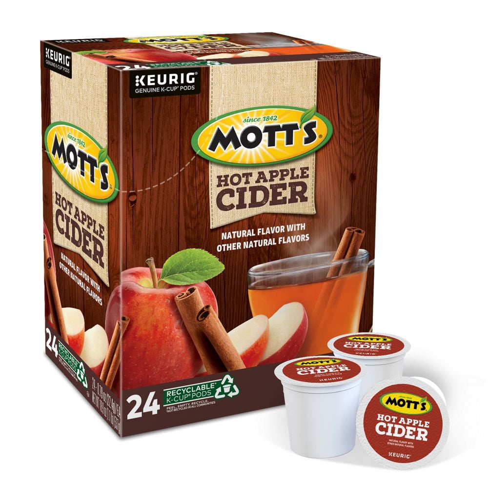 Mott's Hot Apple Cider Roast K-Cup Box - 24 ct. - Delicious Hot Apple Cider for Your Keurig
