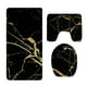 thumbnail image 1 of Juego de 3 alfombras de baño en negro y dorado, alfombra de baño y cubierta para la tapa del inodoro, 1 of 7