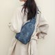 thumbnail image 5 of Bolso Bandolera Bolso cruzado informal de PU para mujer, bolso de pecho multiusos, riñonera (azul), 5 of 6