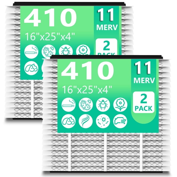 2 Pack 410 Replacement Filter Compatible with AprilAire Whole House Air Purifier 1410, 1610, 2410, 2416, 3410, 4400, MERV 11, 16 x 25 x 4 Air Filter