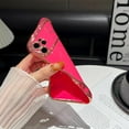 thumbnail image 5 of Case for iPhone 13 Case, Cute Curly Wave Frame Shape Love Heart Plating for Women Girls, Full Camera Protective Strengthen Shockproof Compatible with Phone Case (Hot Pink, iPhone 13), 5 of 9