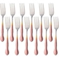 thumbnail image 1 of Stainless Steel Kitchen Dinner Forks 12-Piece Dinner Fork Set 7.3-inch Stainless Steel Forks Classic Flatware Silverware Sets Cutlery Utensils Dinnerware with Flower Edge -Gradient Rose Gold, 1 of 7
