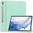thumbnail image 4 of Case for Samsung Galaxy Tab S9 11.0" 2023 SM-X710, Folding Folio Ultra-Thin Smart PU Leather Tri-Fold Stand Stand Case Cover with Pen Holder for Tab S9 FE 10.9" 2023 SM-X510, Mint, 4 of 8