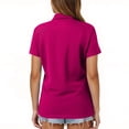 thumbnail image 5 of Bbyeadc Polo Shirts for Women Short Sleeve Slim Golf T-Shirt Collared Moisture Wicking Top Athletic Daily Shirt with Chest Pocket,Hot Pink(XXL), 5 of 6