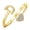 Gold, variant on Heart Alphabet Initial Ring in 925 Sterling Silver, Adjustable Stackable Ring for Women and Teens