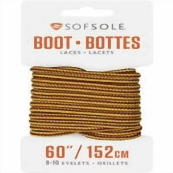 Sof Sole SOF-48895 Boot Laces, Gold/Brown, 60" - Gold/Brown