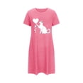 thumbnail image 4 of HomeGardon Women's Sleepwear Nightgowns for Women,Fashion Print Medium Length Dress Oversized Short Nightgown Fashion Chest Print Short Sleeve Nightdress,S-XXL, 4 of 6