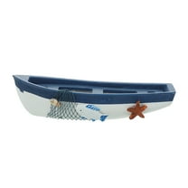 Hemobllo Boat Figurine Wooden Desktop Boat Blue Tabletop Nautical Decor Indoor Display 1Pack