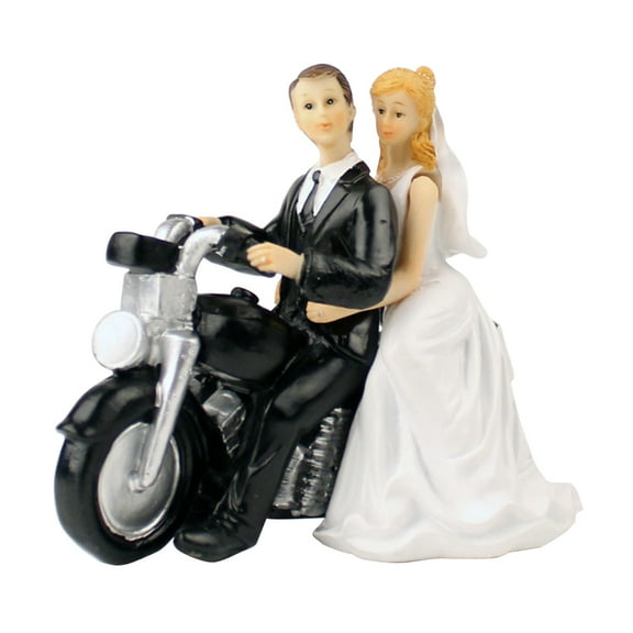 DEMACRIO 1Pack Bride and Groom Cake Topper Figurine Multi Color Synthetic Resin Wedding Party Decorations