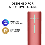 Ultimate Ears MEGABOOM 4 Portable Waterproof Bluetooth Speaker With Powerful 360-Degree Sound and Thundering Bass, Floating Speaker With 20-Hour Battery and 147ft (45m) Range, Raspberry Red