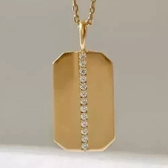 Pendant Women's 2Ct Diamond Created Lab Round-Cut in 14K Yellow Plated Gold