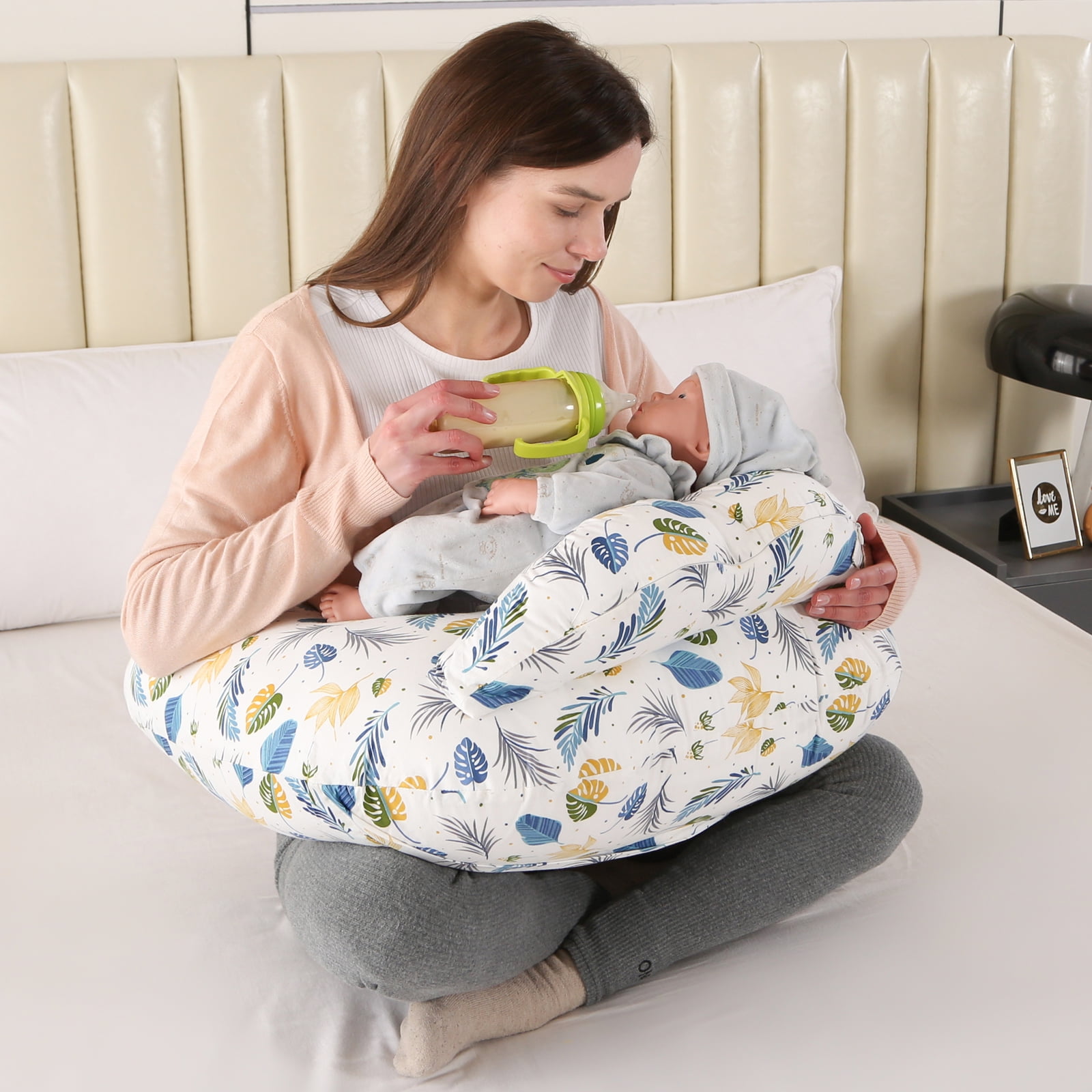 BATTOP Nursing Pillow for Breastfeeding,Plus Size Breastfeeding Pillows for More Support with Adjustable Waist Strap,Adults Feeding Pillow