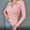 Pink, variant on Sakmal Cute Women's Sweaters Beige V Neck Loose Plain Ladies Sweaters L