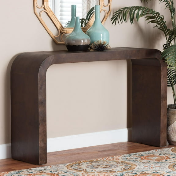 bali & pari Revelle Modern Console Table, Dark Walnut