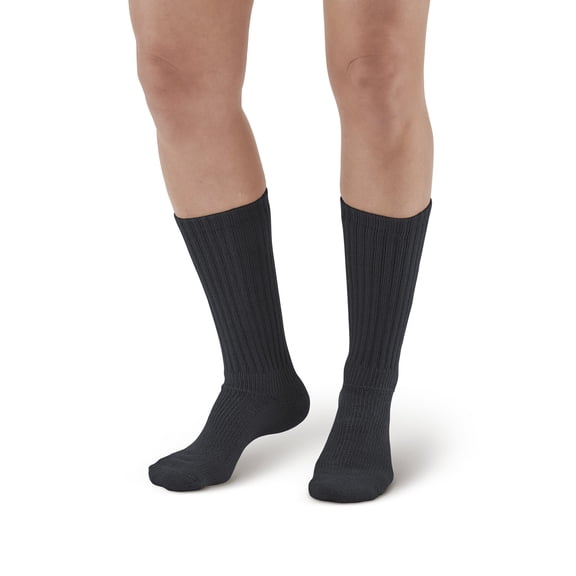 Ames Walker AW 190 E-Z Walker Plus Diabetic Crew Socks for Sensitive Feet 8-15 mmHg