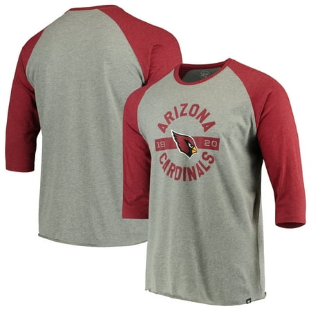 Arizona Cardinals '47 Roundabout Club Raglan 3/4-Sleeve T-Shirt - Gray ...
