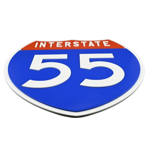 Interstate 55 Road Sign Replica, number Personalized Travel Decor, 8.5" x 8.5"