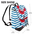 thumbnail image 2 of Fotbe Red Funny Crab on Blue Stripe Mochila Bolso con Estampado para Mujer, Mochila Antirrobo de Nylon Impermeable, Bolsa Ligera de Hombro, 2 of 4