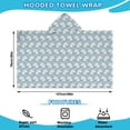 thumbnail image 2 of Blue Cartoon Unicorn Pattern Hooded Bath Towel，50"x30" for Ages 3 To 12 Kids, Quick Dry Lightweight Soft Microfiber Hood Beach Towel Cover Up for Kids, 2 of 7