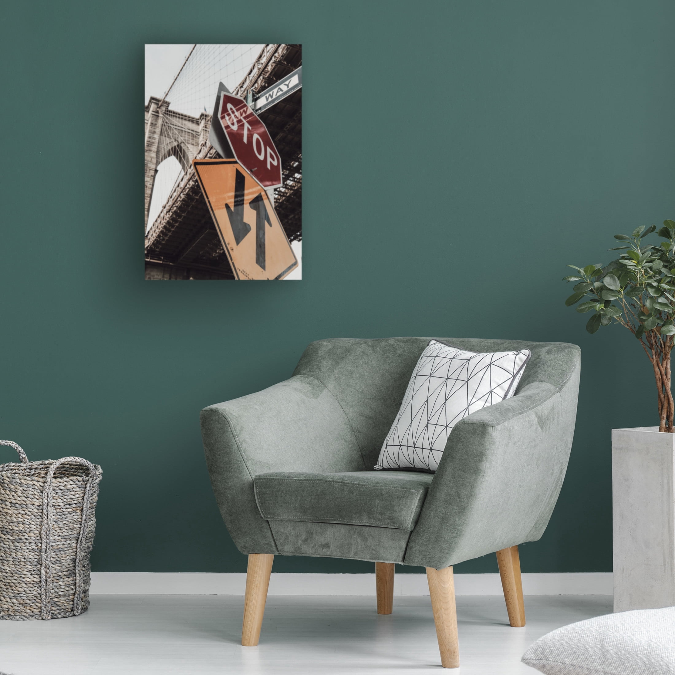 Trademark Fine Art Rikard Martin Brooklyn Bridge Stop Canvas Wall Art