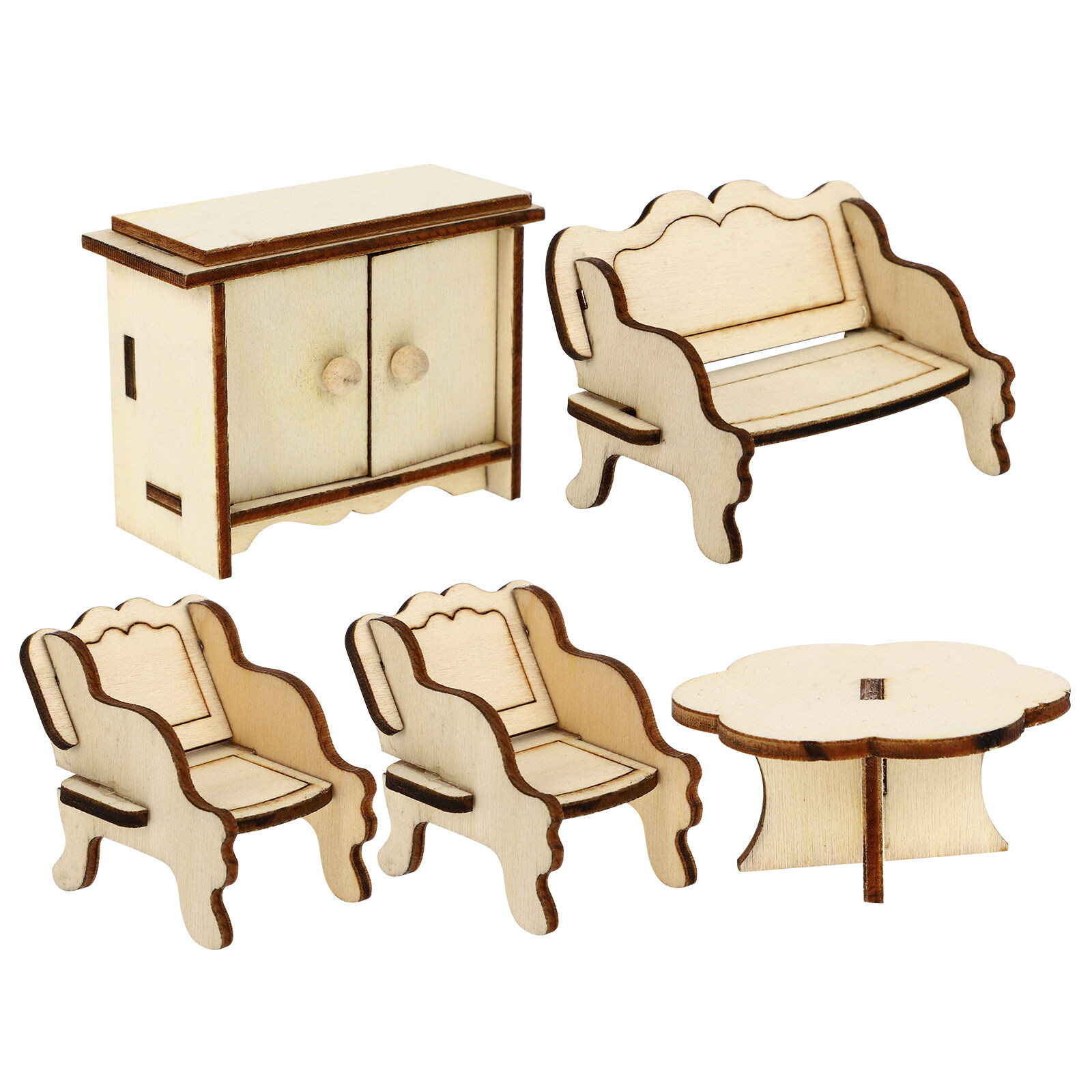 Mini table 1 Set Mini Living Room Furniture Mini Wooden Table Chair