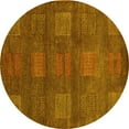 thumbnail image 1 of Ahgly Company Machine Washable Indoor Round Abstract Yellow Modern Area Rugs, 5' Round, 1 of 4