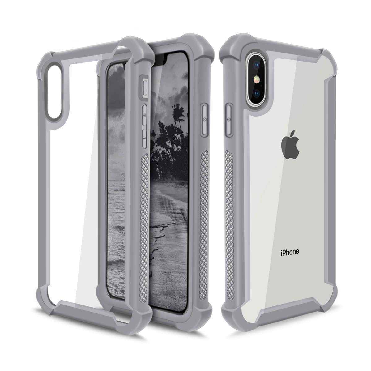 iPhone XS Max Case, Cellularvilla Heavy Duty Transparent 3in1 Hybrid Full Body Protective