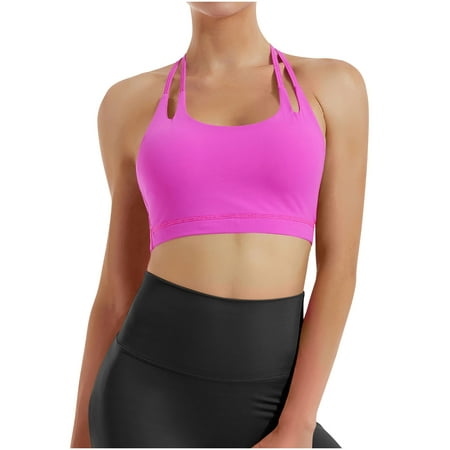 Sports Bras for Women Plus Size  Xunlbb Fashionable Women s Casual Solid Color Sports Bra Without Steel Rims(Hot Pink XL)