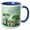 Blue/White, variant on 3drose, Image of Welcome to Our Home with House and Trees, 11oz Two-tone Yellow Mug