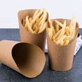 thumbnail image 4 of 50 Pcs Disposable Fries Cup,Bexikou 14oz Snacks Kraft Paper Cups Holder Food Cones Trays Ice Cream Cups Holder Paper Popcorn Boxes Party Dessert Supplies for Chips Cake, 4 of 7