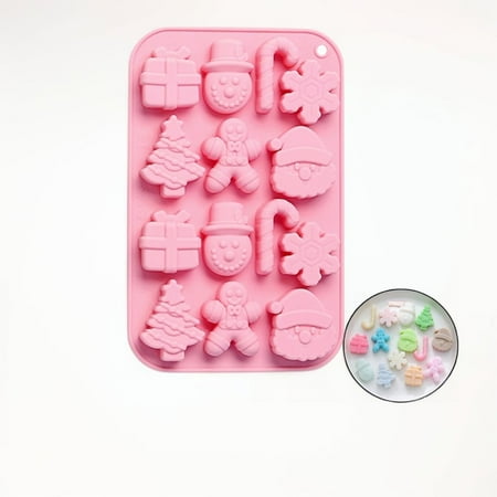 

CHEDFAY Silicone Baking Molds for Christmas - Gingerbread Snowman Candy Cane Snowflakes Theme - Ideal for Cakes Candies Chocolate and Holiday Parties