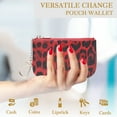 thumbnail image 6 of Daisy Rose Luxury Coin Purse with Keychain Vegan Leather 1 Compartment, Red, 6 of 7