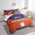 thumbnail image 3 of Homewish Gamer Gaming 7 Pieces Bedding Comforter Set,Baseball Sport Full Bedding Set,Orange Blue Fitted Sheet Flat Sheet For Boys,Ultra Soft Home Decor Reversible, 3 of 8
