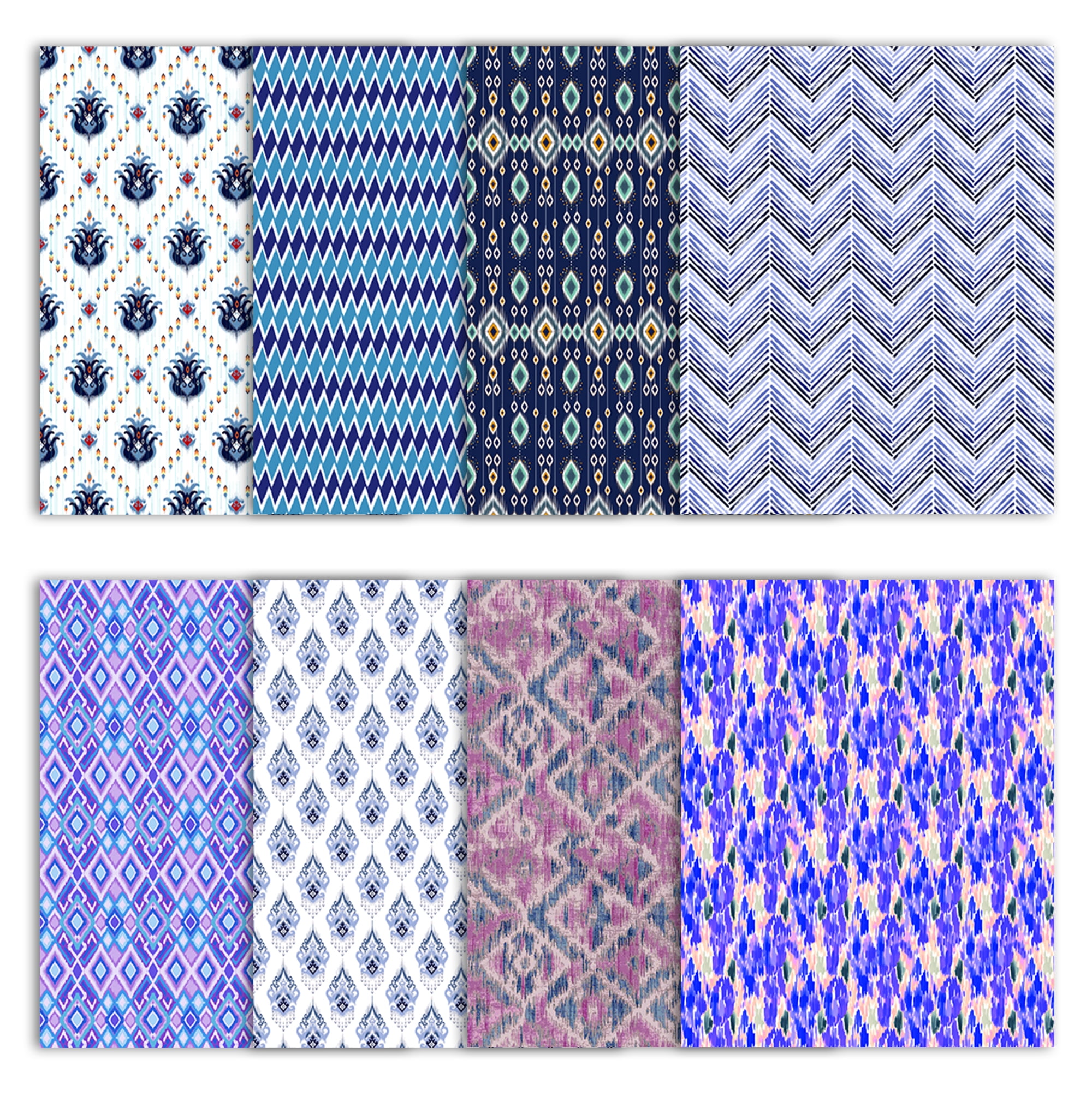 Soimoi 8 Pc Fat Quarter Bundle- Ikats Print 18"x 22" DIY Patchwork- 100% Cotton Pre-Cut Quilting Fabric Multicolor