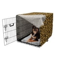 thumbnail image 2 of Leopard Print Dog Crate Cover, Rhythmic Pattern of Natural Animal Skin Wild Cats, Easy to Use Pet Kennel Cover for Medium Large Dogs, 35" x 23" x 27", Earth Yellow Amber, by Ambesonne, 2 of 6